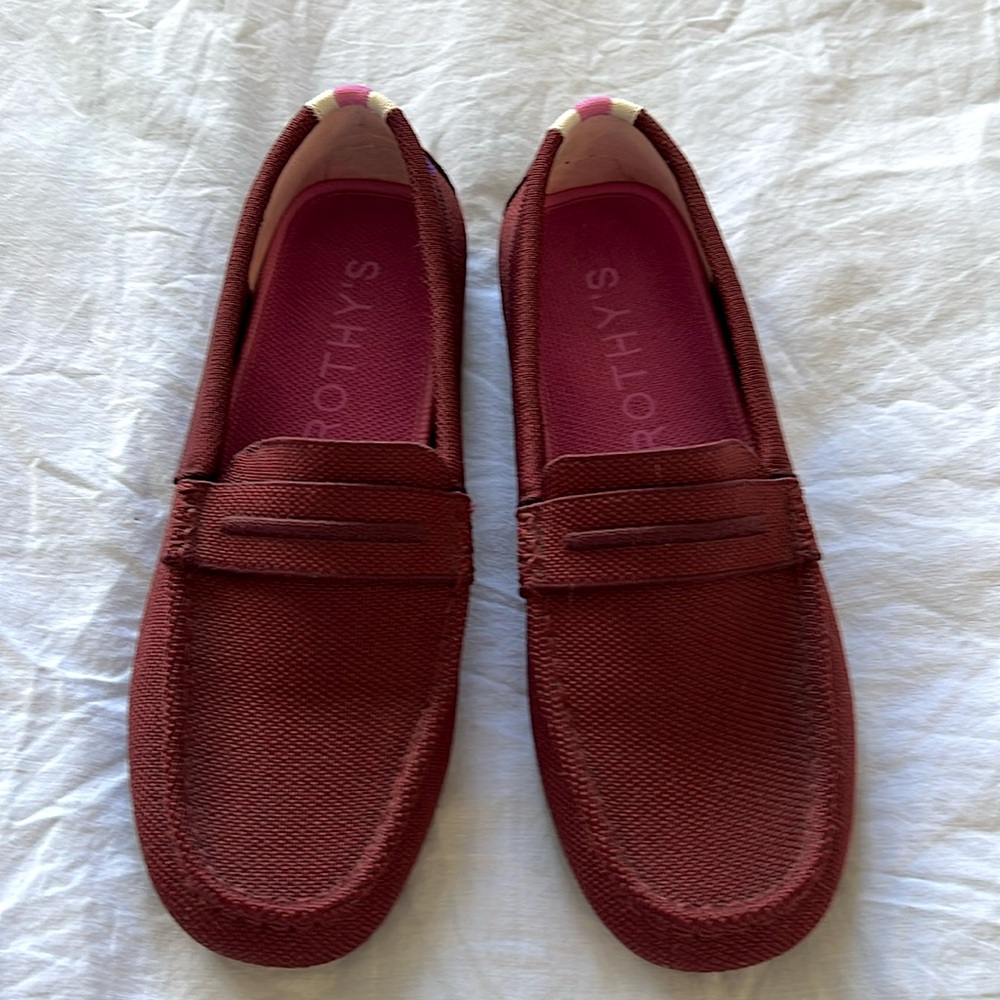 Rothy’s The Driver loafer, Burgundy Sz 8